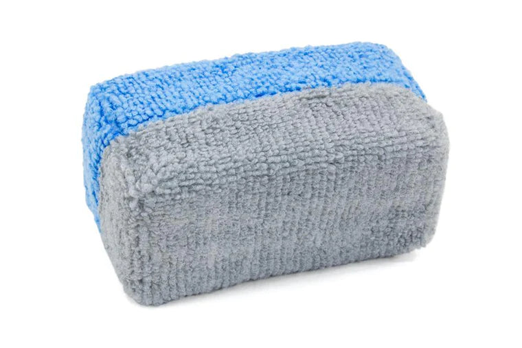 Mini Microfiber Coating Applicator Sponge with Plastic Barrier Blue/Gray