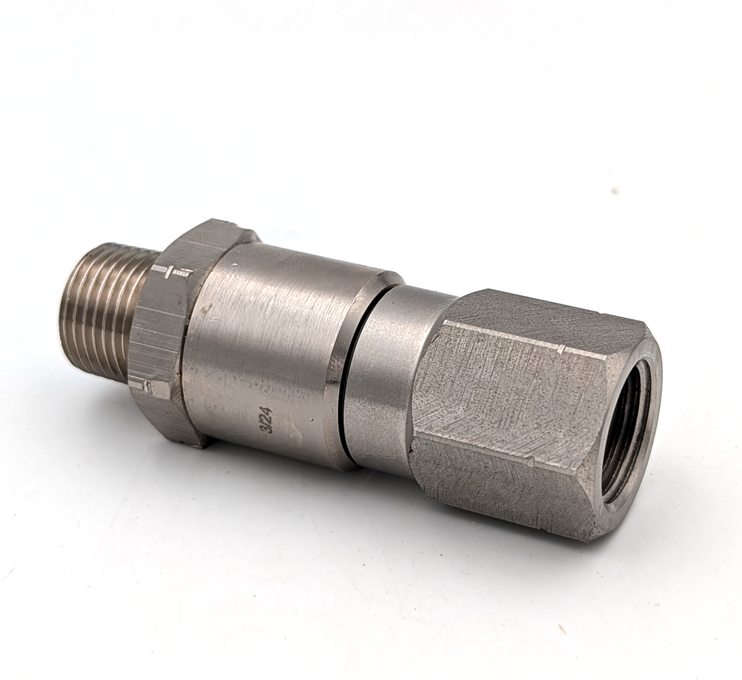 Mosmatic 32.564 Rotary Unions DGV Swivel G1 3/8" NPTM G2 3/8" NPTF NW 1/4", Silver