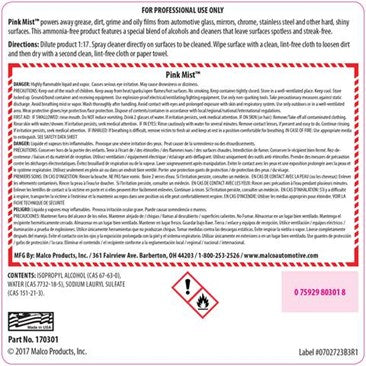 Malco Pink Mist Glass Cleaner