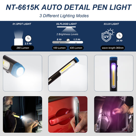 NexLED Detailing Pen Light CRI95+. Spot, Flood& UV