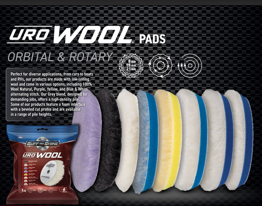 Buff and Shine® URO WOOL® Yellow Knitted Wool Pad – Polishing