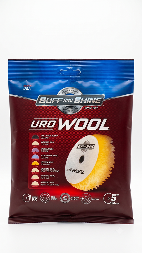 Buff and Shine® URO WOOL® Yellow Knitted Wool Pad – Polishing